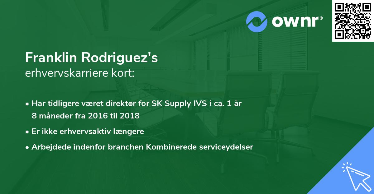 Franklin Rodriguez's erhvervskarriere kort