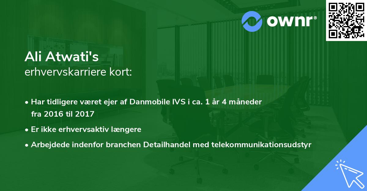 Ali Atwati's erhvervskarriere kort