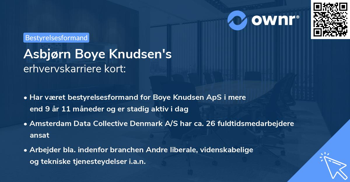 Asbjørn Boye Knudsen's erhvervskarriere kort