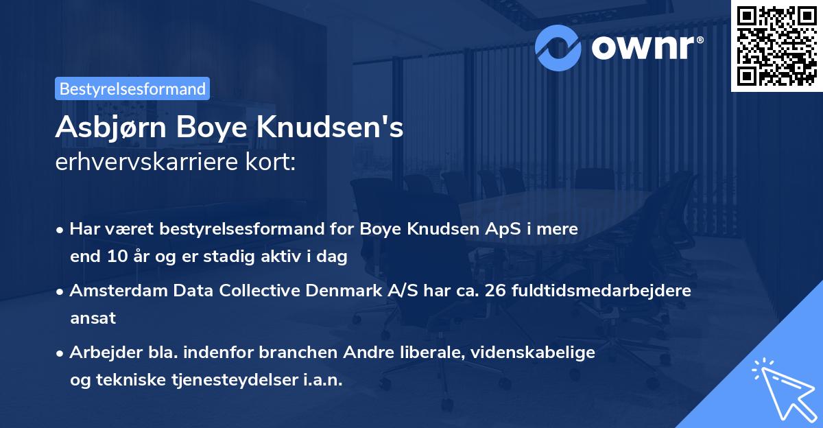 Asbjørn Boye Knudsen's erhvervskarriere kort