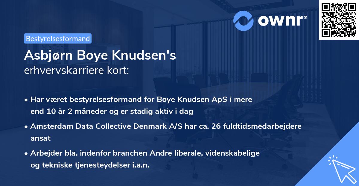 Asbjørn Boye Knudsen's erhvervskarriere kort