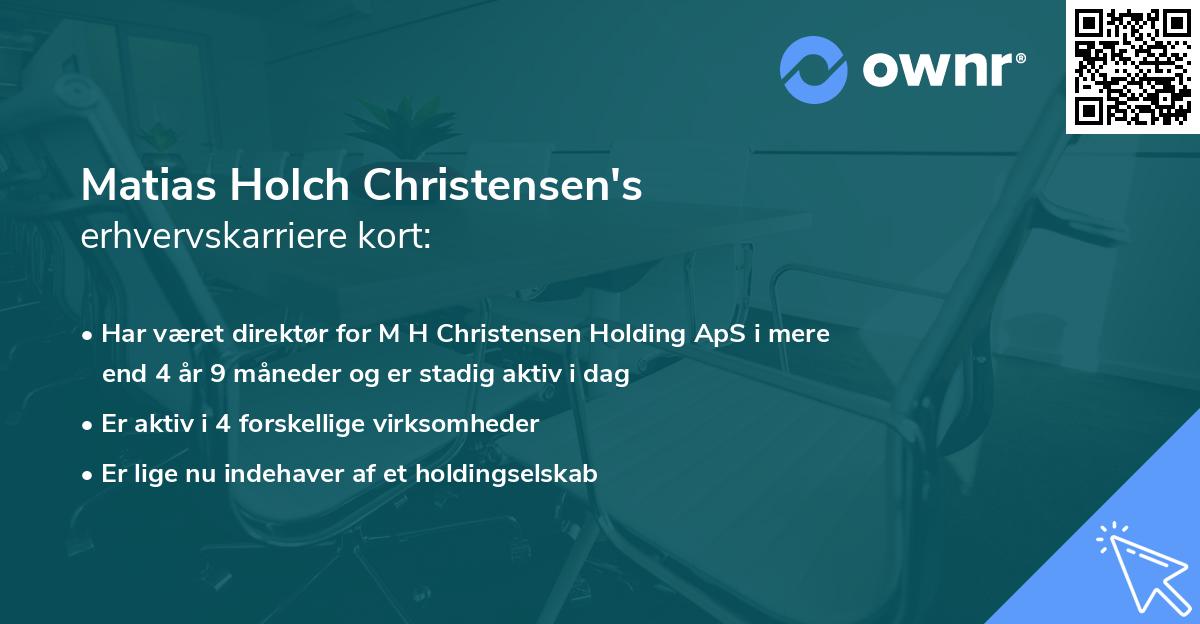 Matias Holch Christensen's erhvervskarriere kort