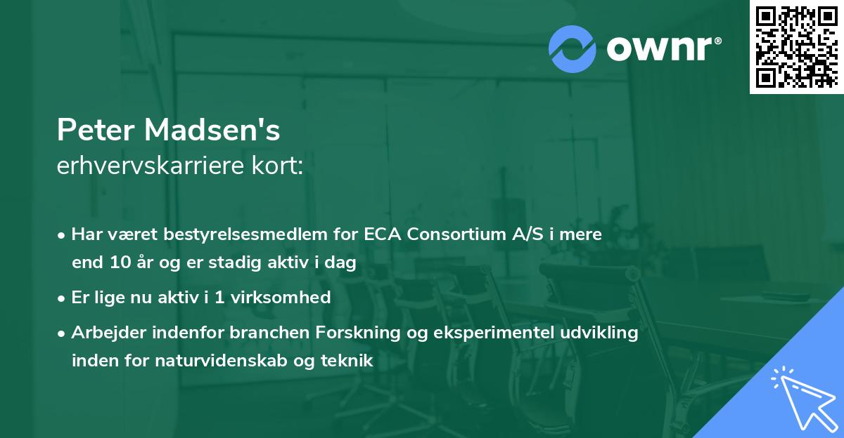 Peter Madsen's erhvervskarriere kort
