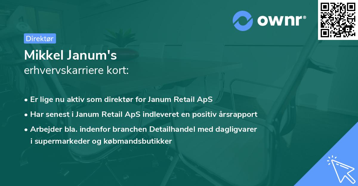 Mikkel Janum's erhvervskarriere kort
