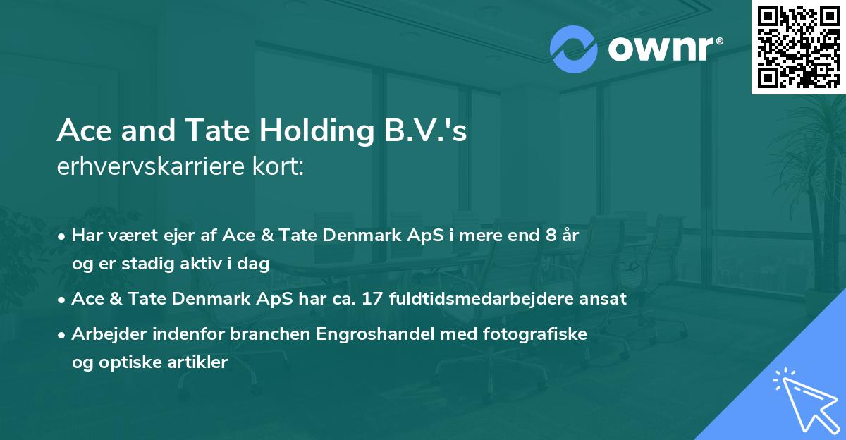 Ace and Tate Holding B.V.'s erhvervskarriere kort