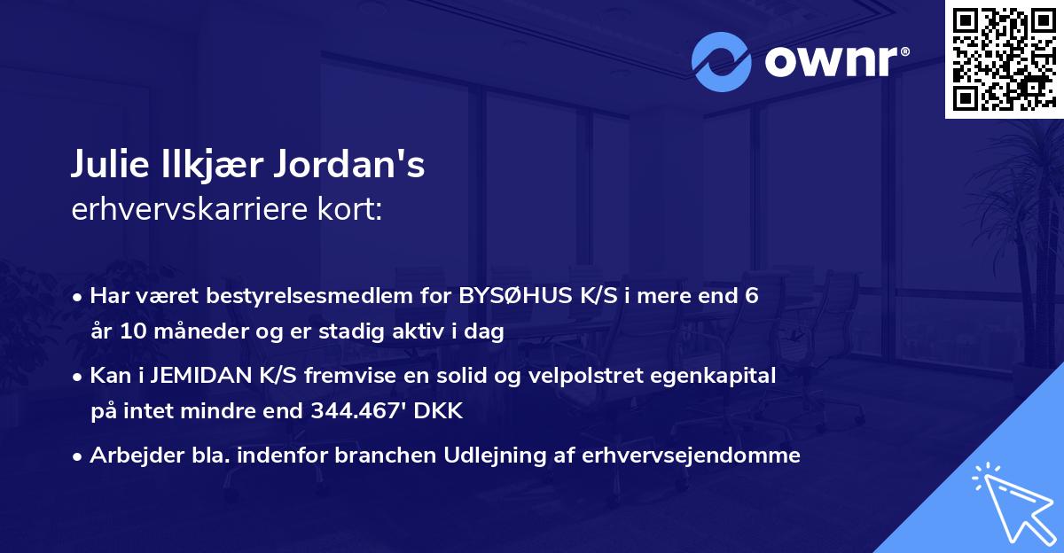 Julie Ilkjær Jordan's erhvervskarriere kort
