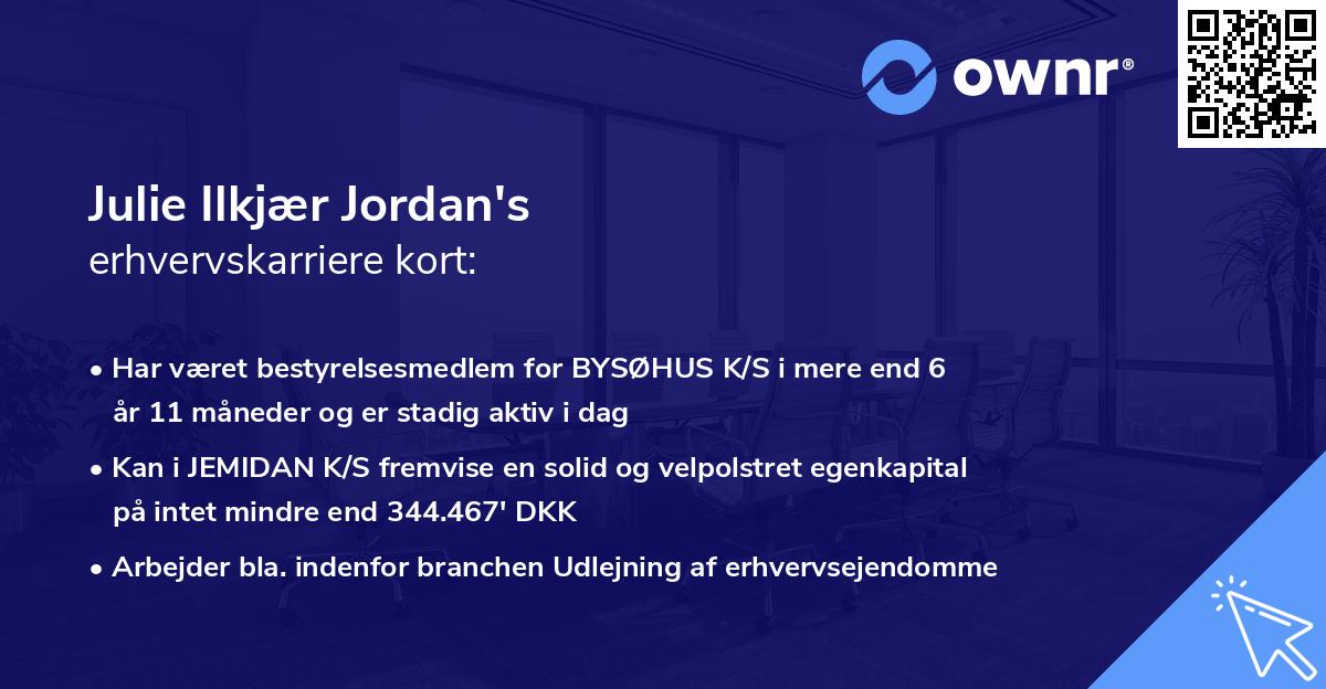 Julie Ilkjær Jordan's erhvervskarriere kort