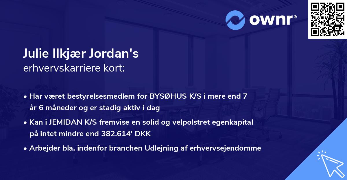 Julie Ilkjær Jordan's erhvervskarriere kort