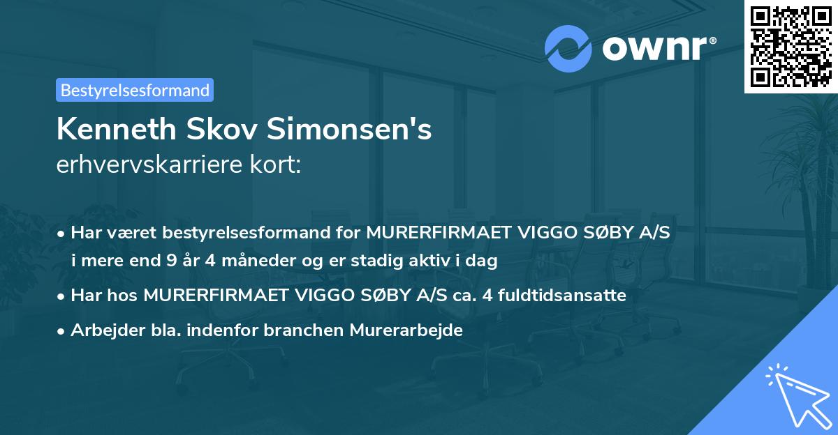 Kenneth Skov Simonsen's erhvervskarriere kort