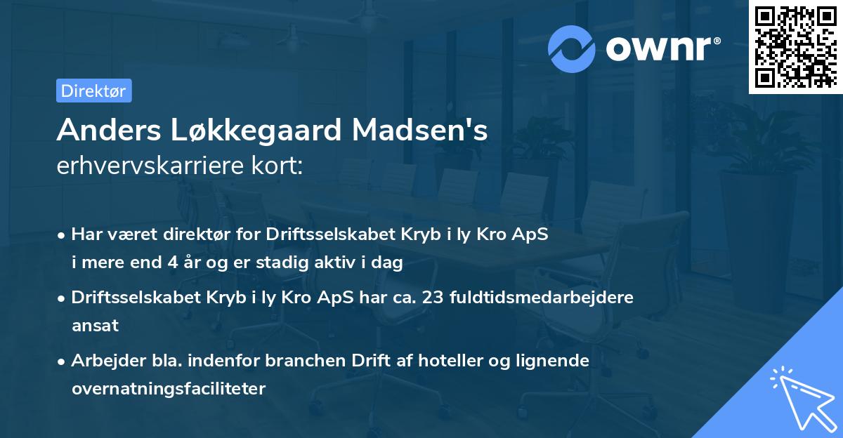 Anders Løkkegaard Madsen's erhvervskarriere kort
