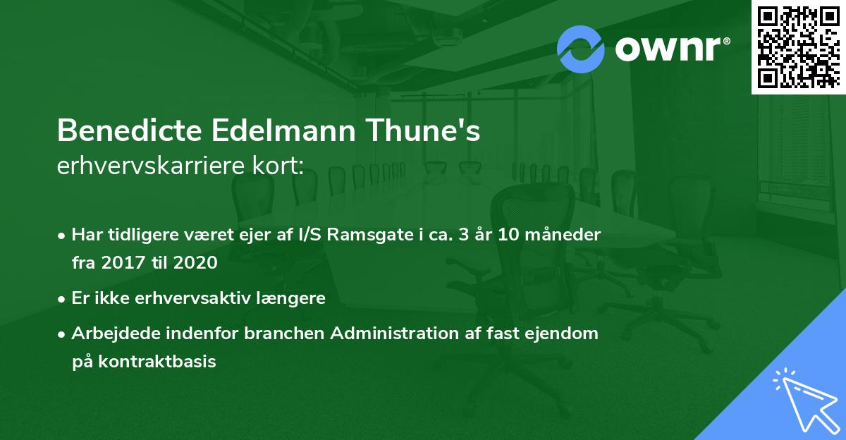 Benedicte Edelmann Thune's erhvervskarriere kort