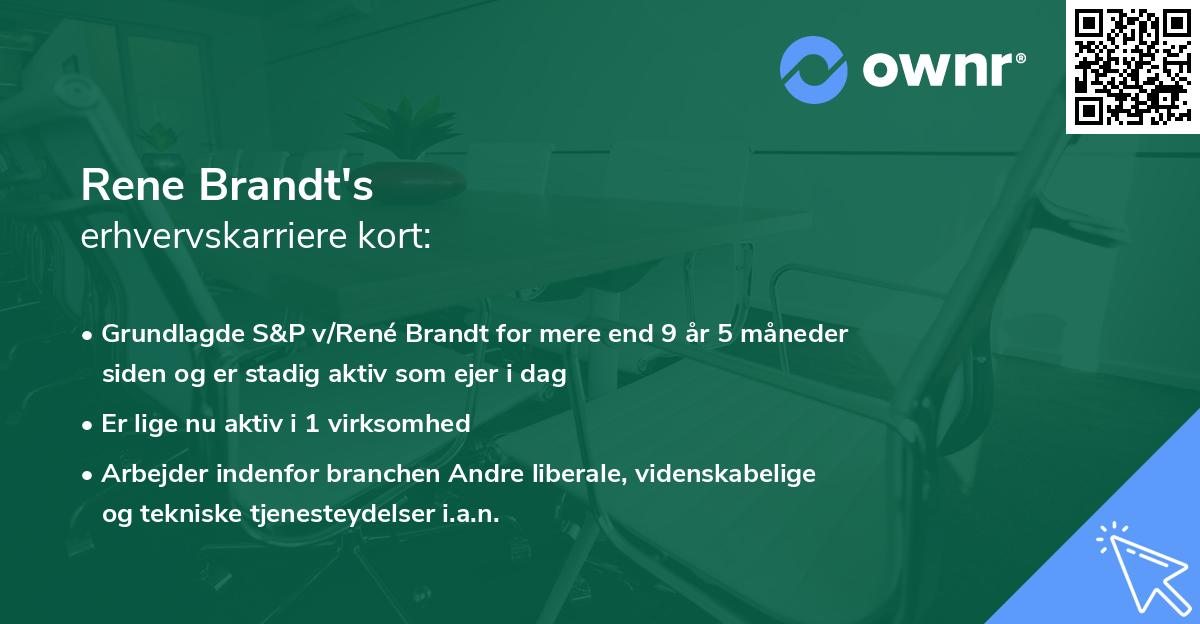Rene Brandt's erhvervskarriere kort