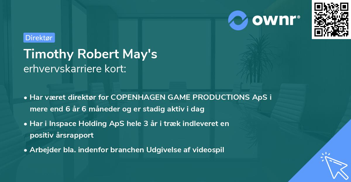 Timothy Robert May's erhvervskarriere kort