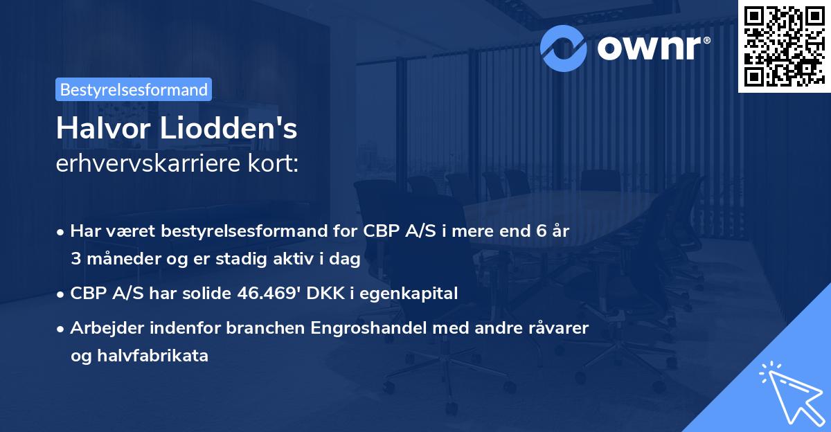 Halvor Liodden's erhvervskarriere kort