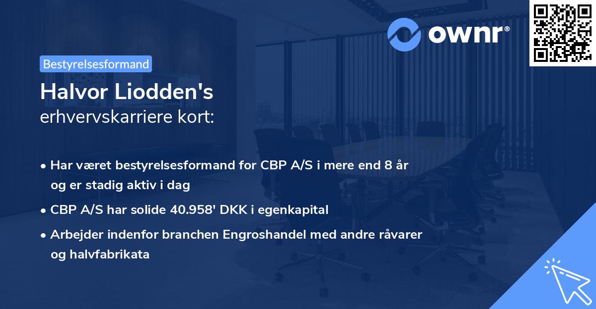 Halvor Liodden's erhvervskarriere kort