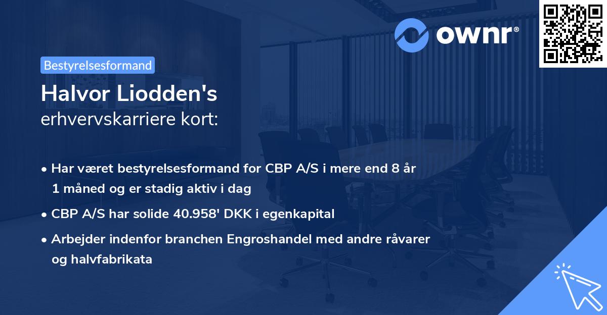 Halvor Liodden's erhvervskarriere kort