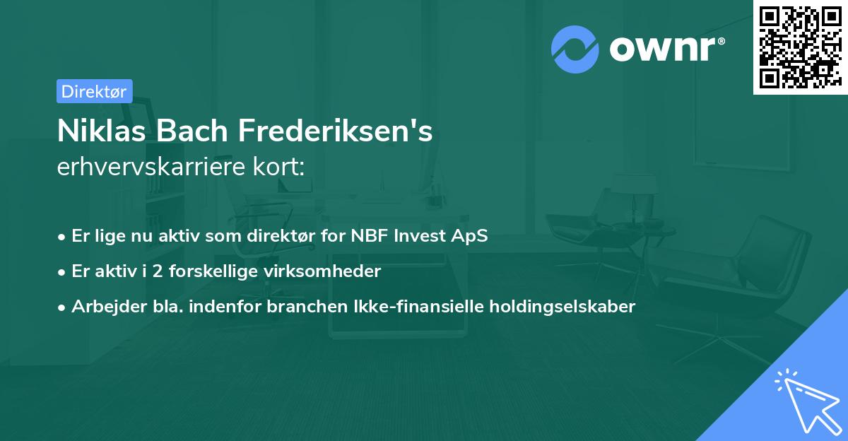 Niklas Bach Frederiksen's erhvervskarriere kort