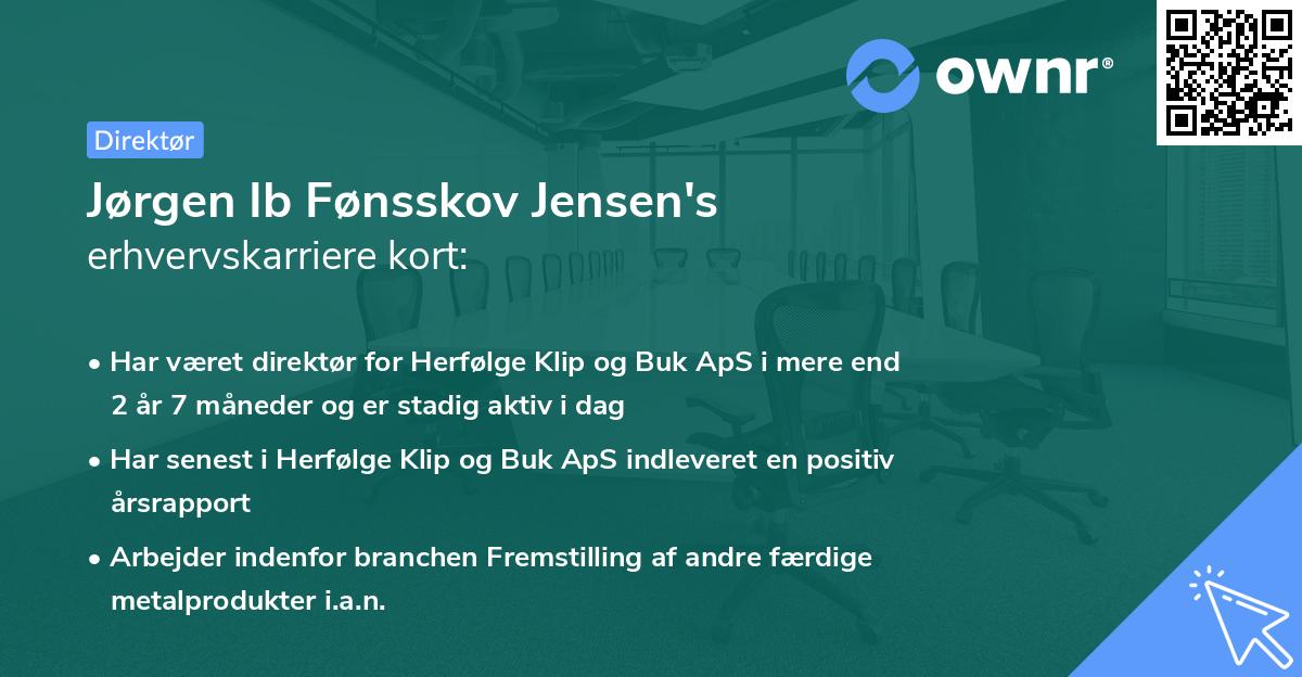 Jørgen Ib Fønsskov Jensen's erhvervskarriere kort