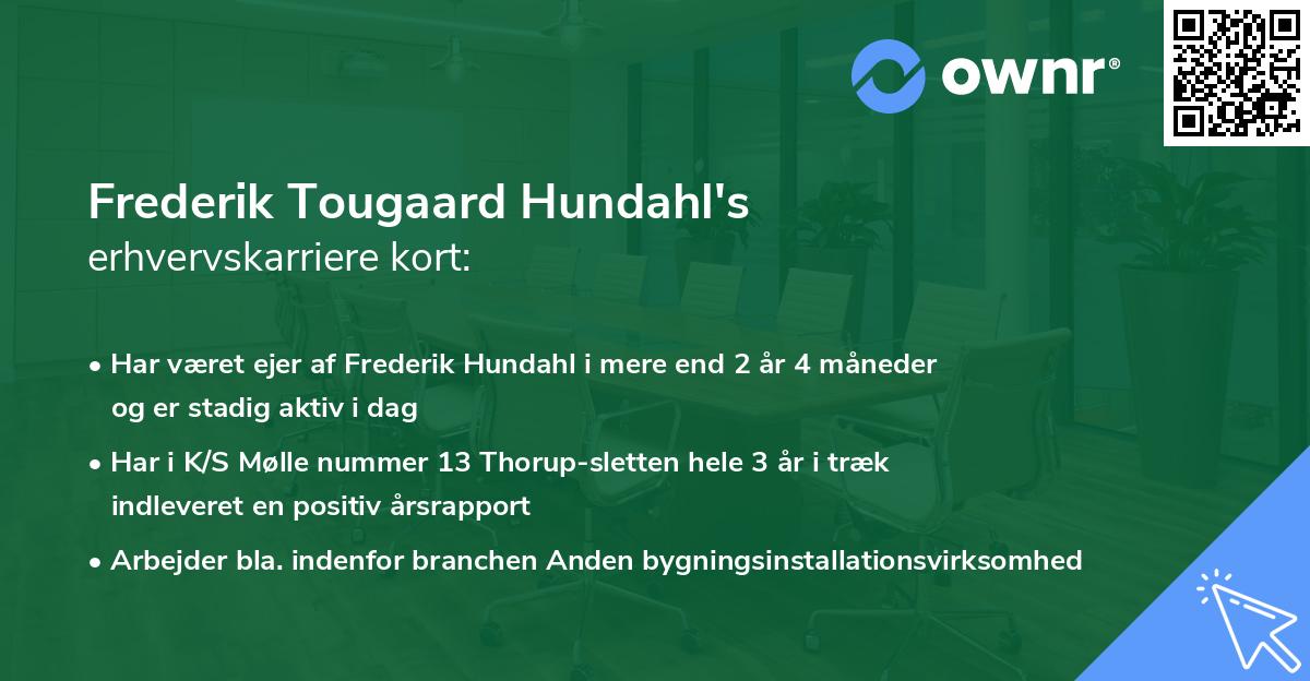 Frederik Tougaard Hundahl's erhvervskarriere kort