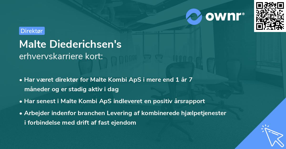 Malte Diederichsen's erhvervskarriere kort