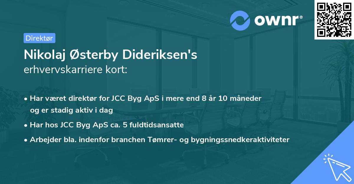 Nikolaj Østerby Dideriksen's erhvervskarriere kort