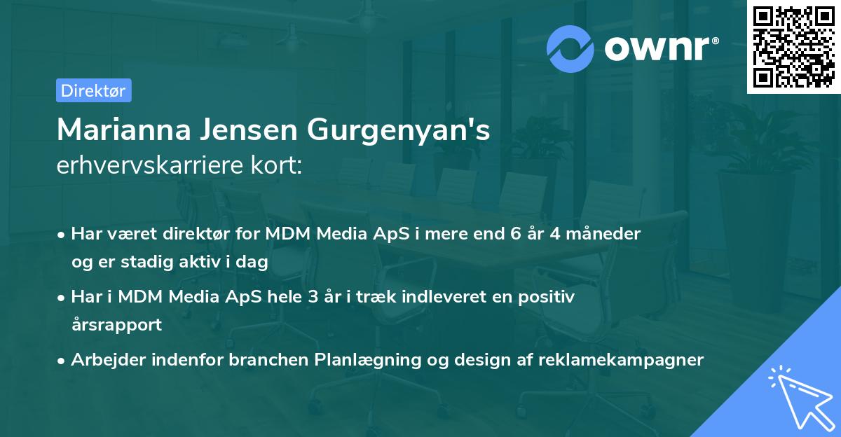 Marianna Jensen Gurgenyan's erhvervskarriere kort