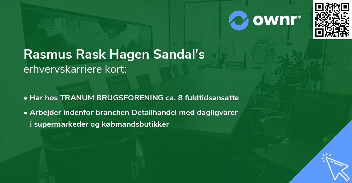 Rasmus Rask Hagen Sandal's erhvervskarriere kort