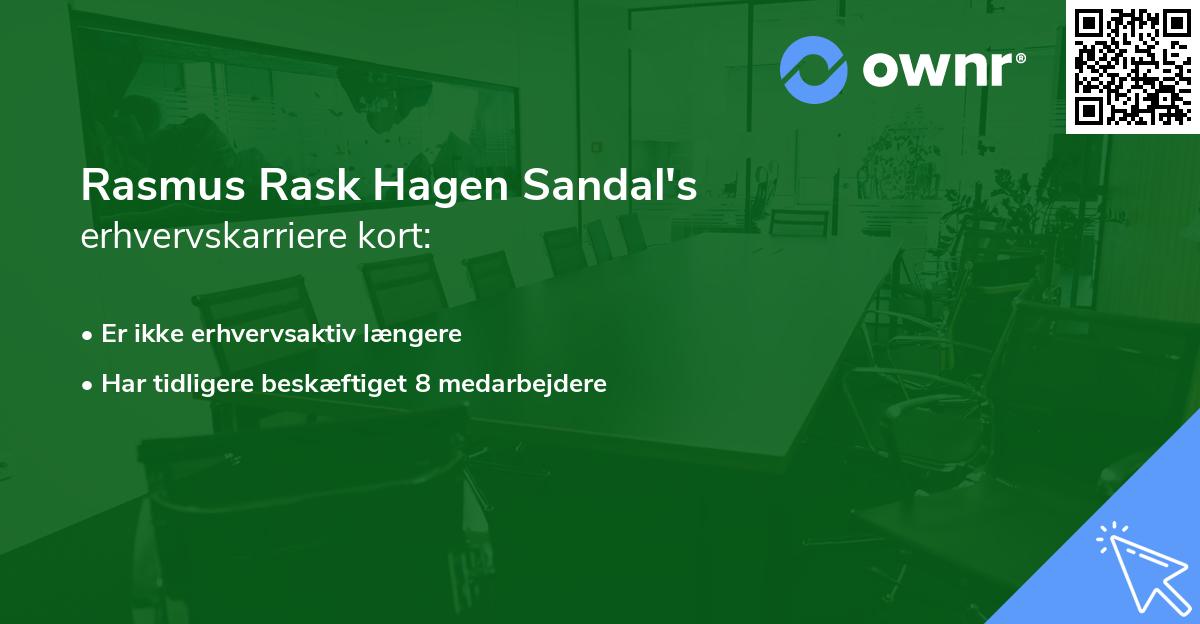 Rasmus Rask Hagen Sandal's erhvervskarriere kort