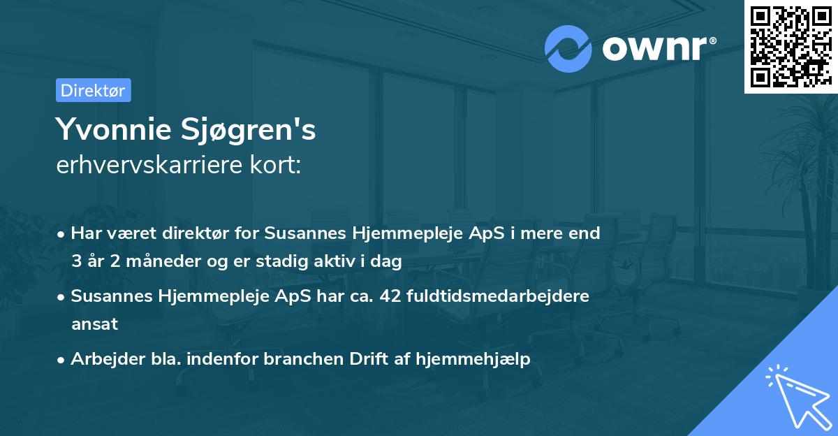 Yvonnie Sjøgren's erhvervskarriere kort