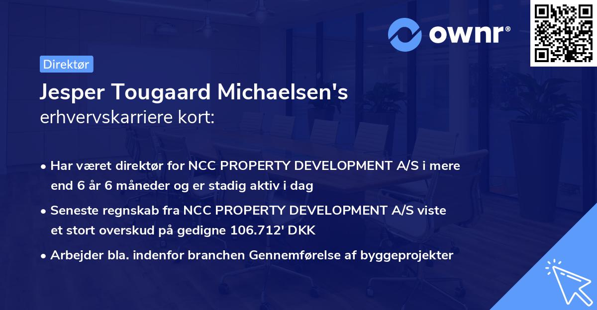 Jesper Tougaard Michaelsen's erhvervskarriere kort