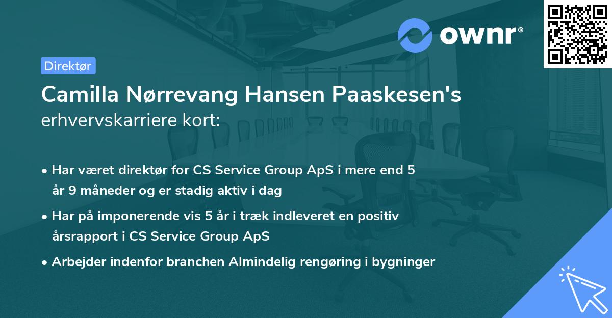 Camilla Nørrevang Hansen Paaskesen's erhvervskarriere kort