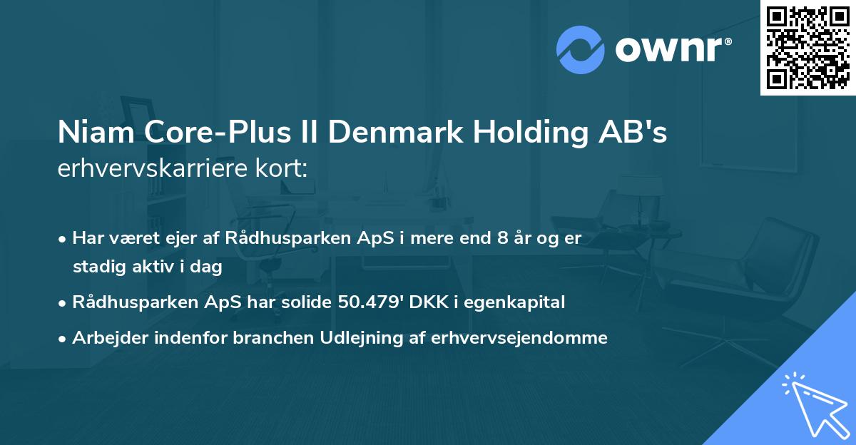 Niam Core-Plus II Denmark Holding AB's erhvervskarriere kort