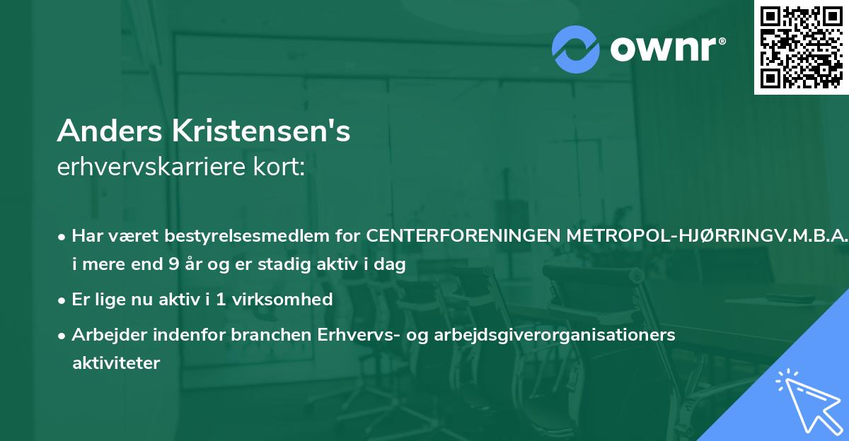 Anders Kristensen's erhvervskarriere kort