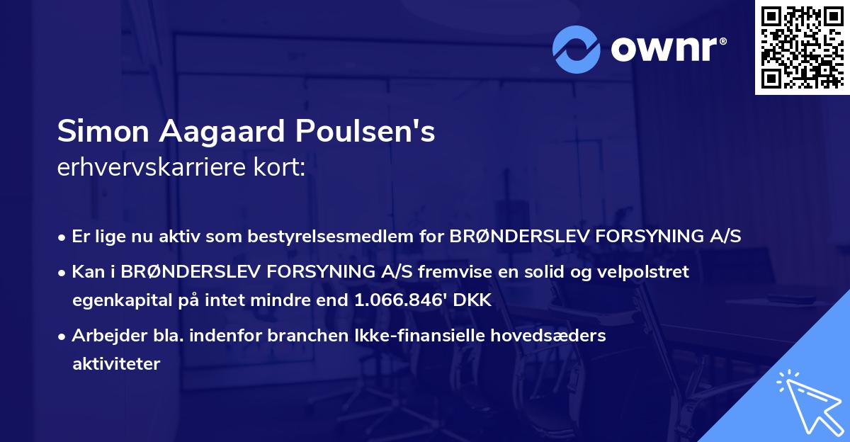 Simon Aagaard Poulsen's erhvervskarriere kort