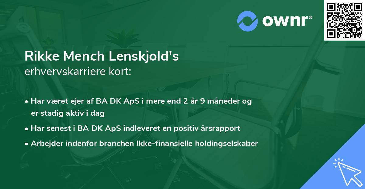 Rikke Mench Lenskjold's erhvervskarriere kort