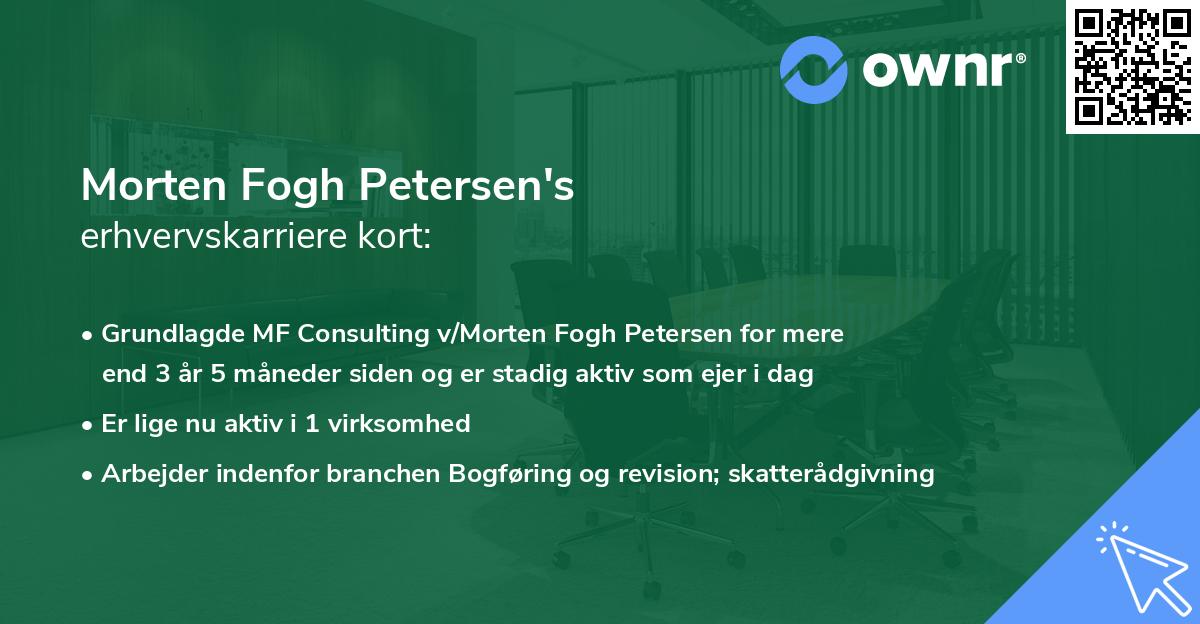 Morten Fogh Petersen's erhvervskarriere kort