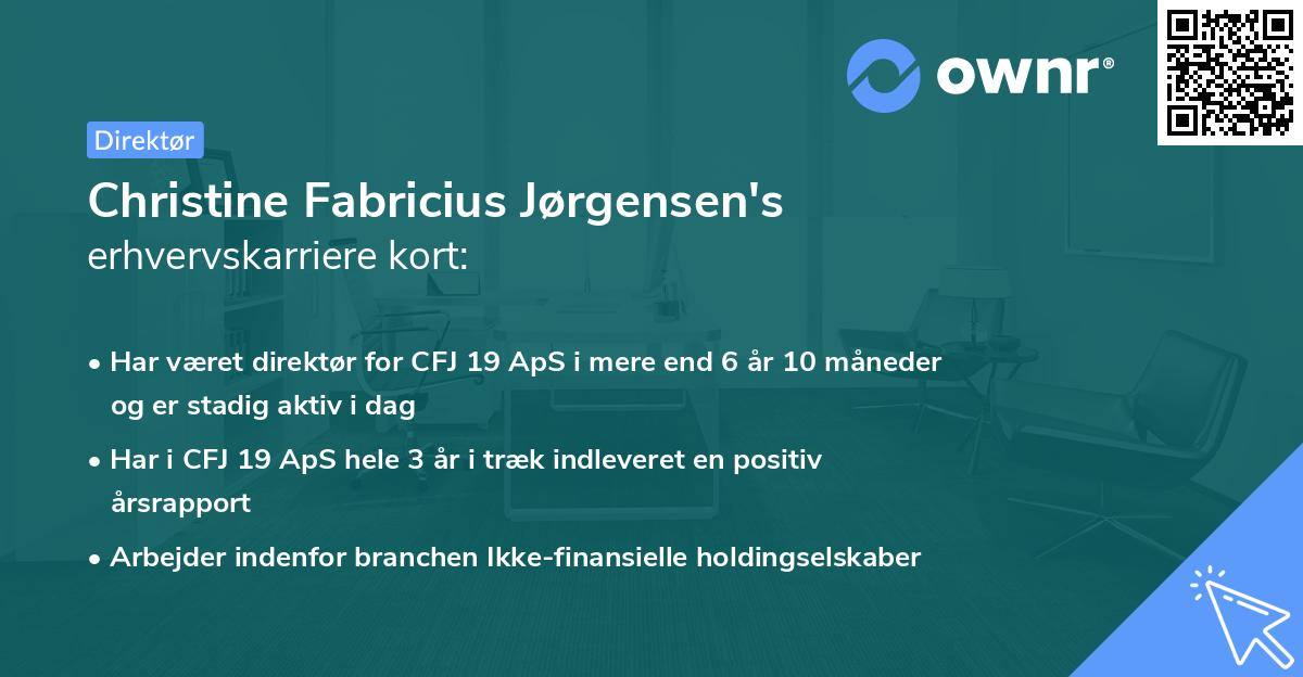 Christine Fabricius Jørgensen's erhvervskarriere kort