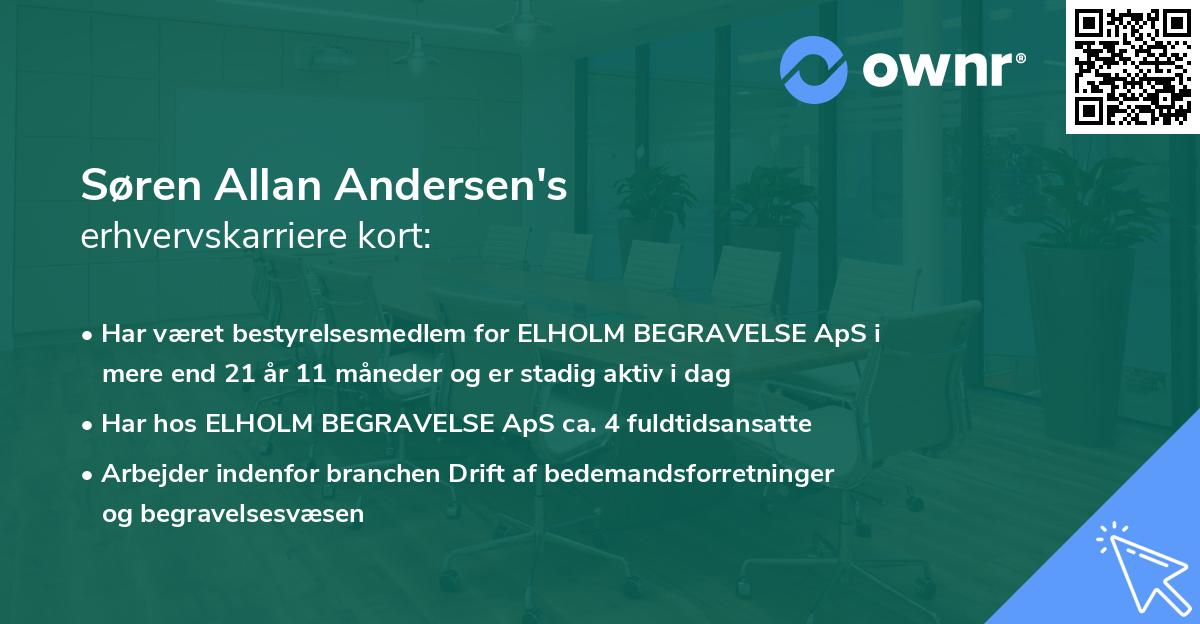 Søren Allan Andersen's erhvervskarriere kort