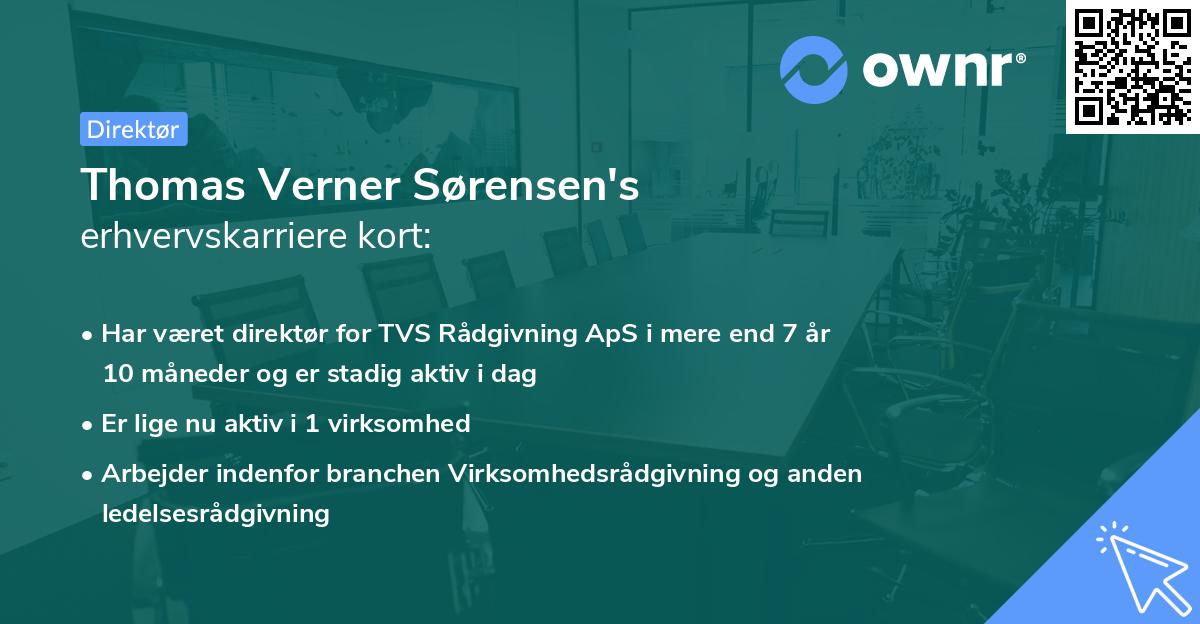 Thomas Verner Sørensen's erhvervskarriere kort