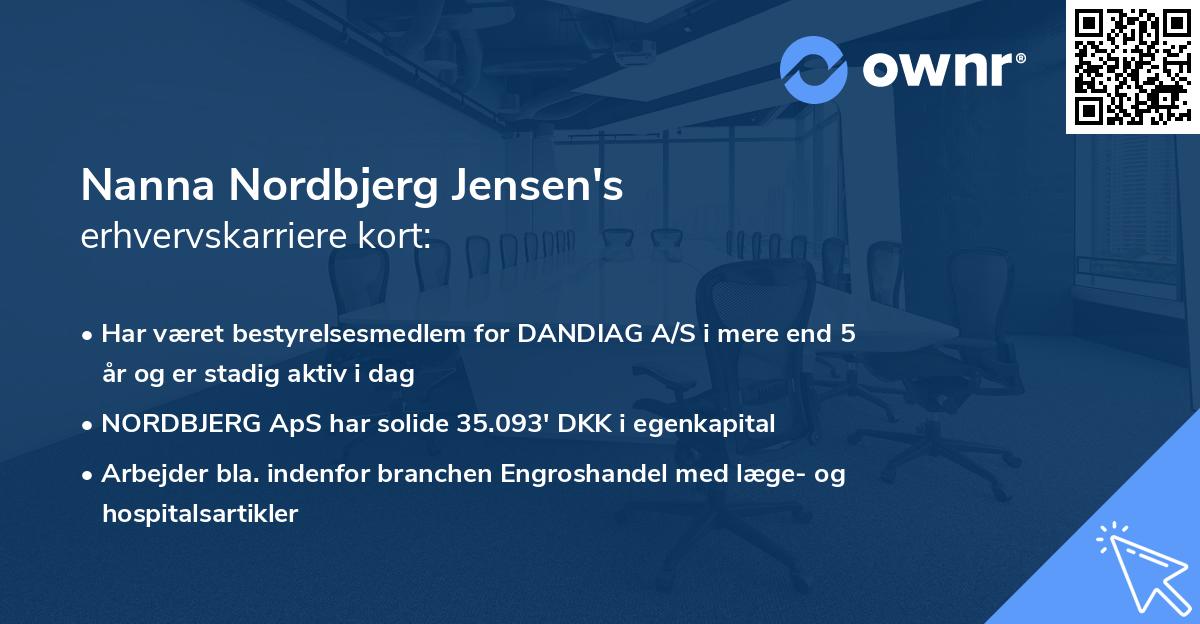 Nanna Nordbjerg Jensen's erhvervskarriere kort