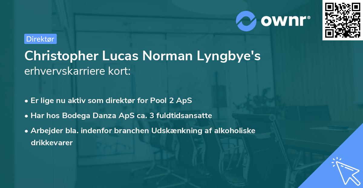 Christopher Lucas Norman Lyngbye's erhvervskarriere kort