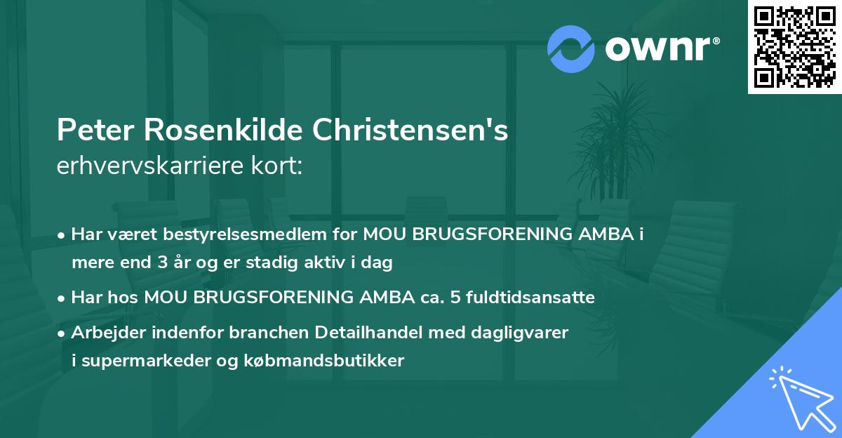 Peter Rosenkilde Christensen's erhvervskarriere kort