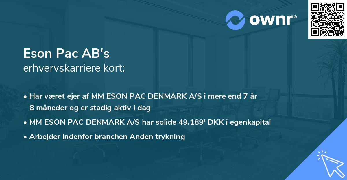Eson Pac AB's erhvervskarriere kort