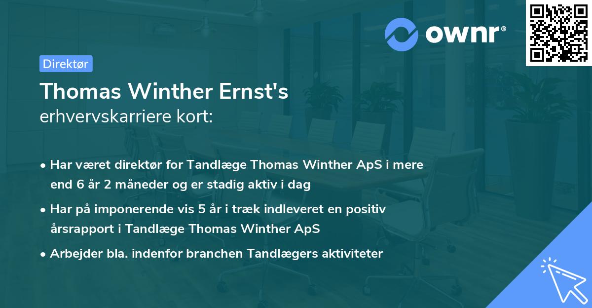 Thomas Winther Ernst's erhvervskarriere kort