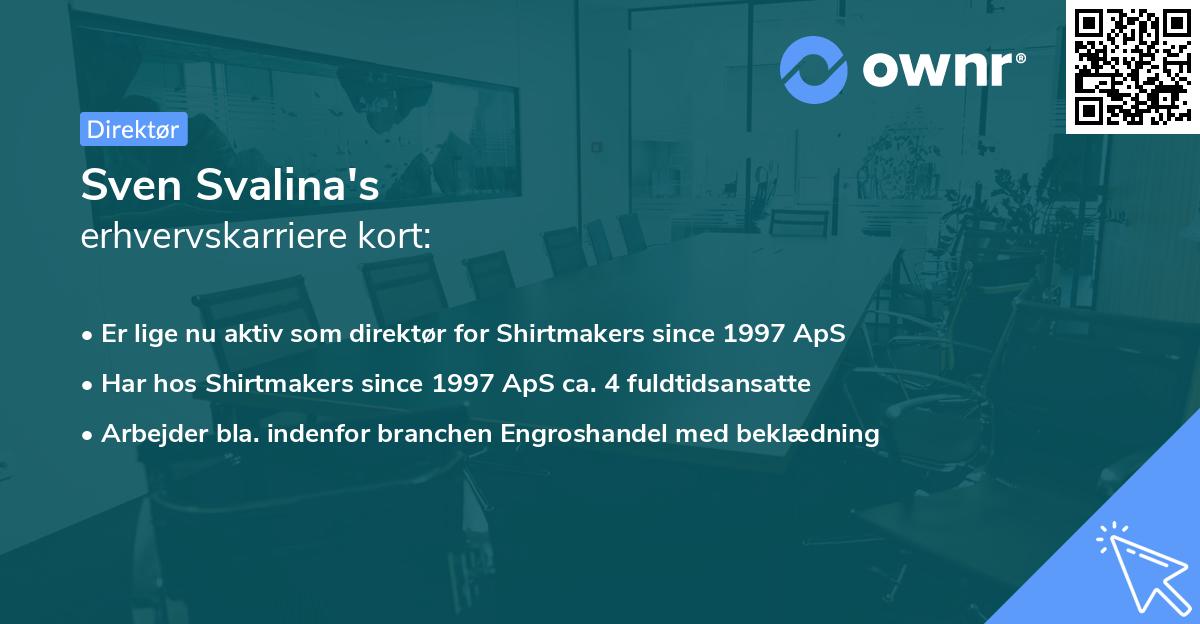 Sven Svalina's erhvervskarriere kort
