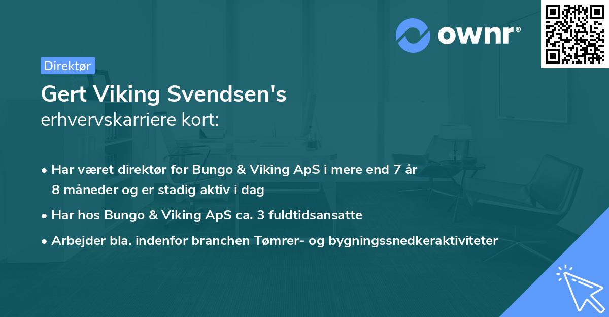 Gert Viking Svendsen's erhvervskarriere kort