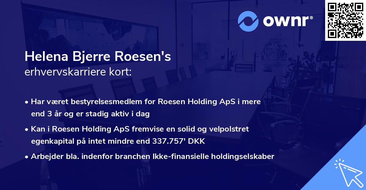 Helena Bjerre Roesen's erhvervskarriere kort