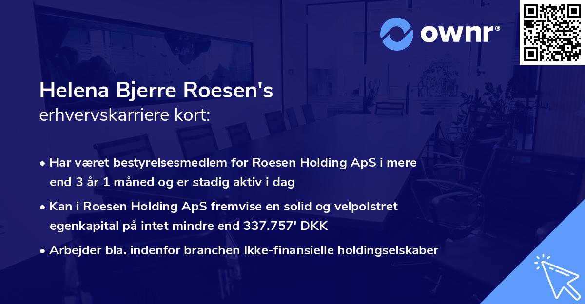 Helena Bjerre Roesen's erhvervskarriere kort