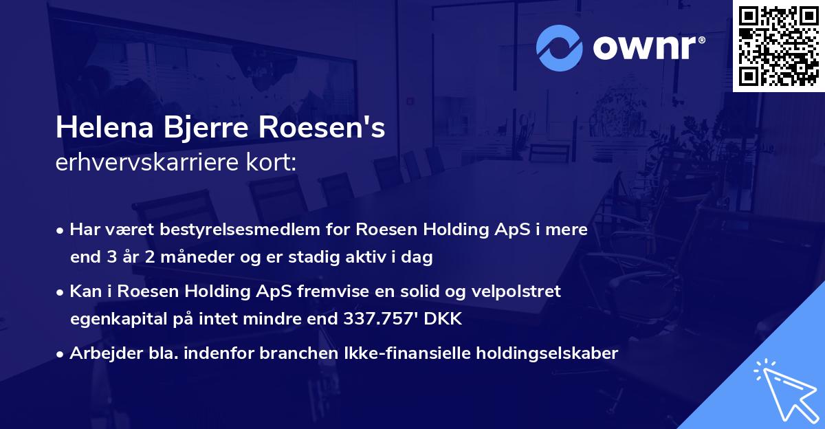 Helena Bjerre Roesen's erhvervskarriere kort