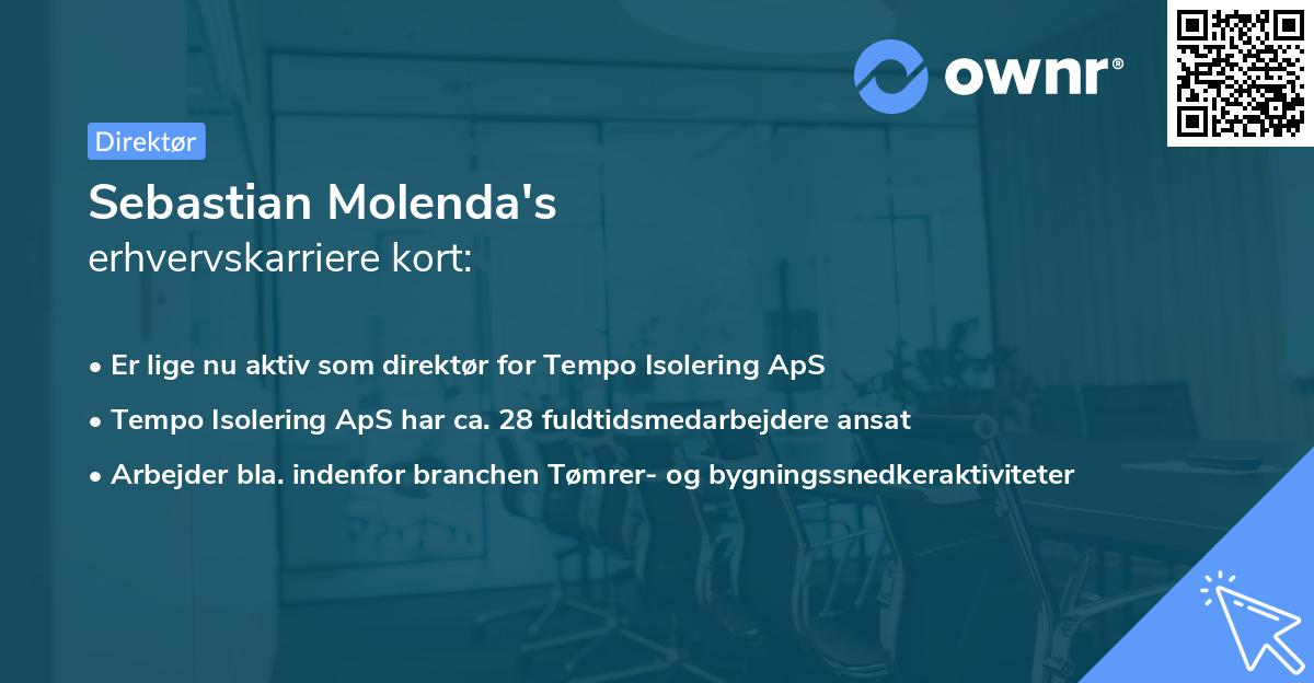 Sebastian Molenda's erhvervskarriere kort